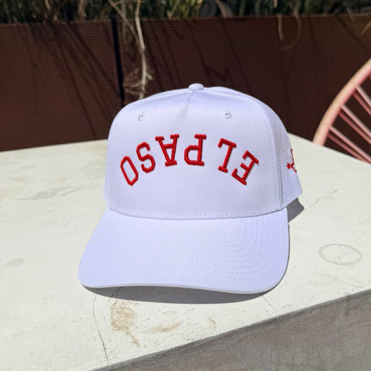White / Red Trucker - Upside Down El Paso Hat