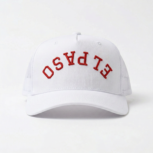 White / Red Trucker - Upside Down El Paso Hat